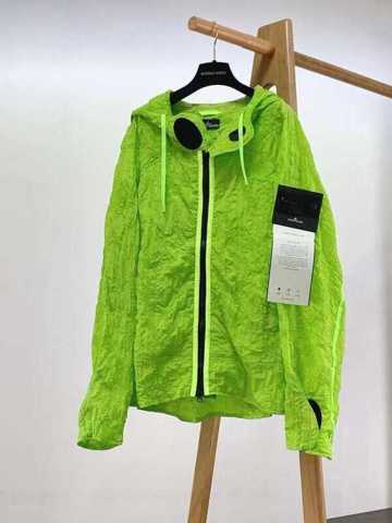 Stone Island Spring Nylon Zip Hooded Jacket Green Note Tall And Weight