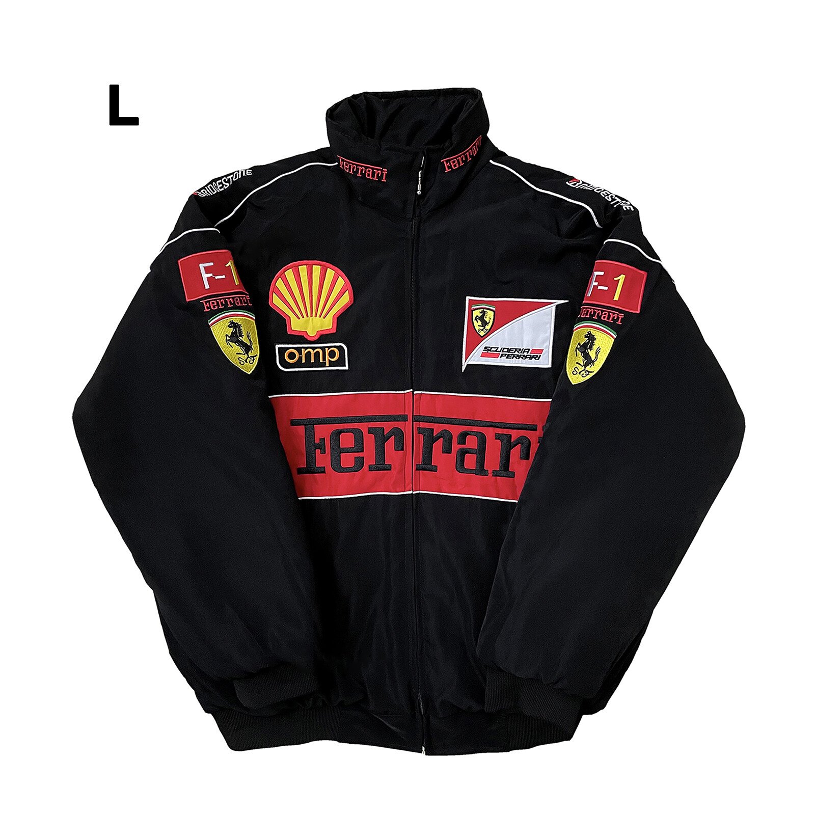 

Куртка Ferrari 2022 Красно-черная с вышивкой