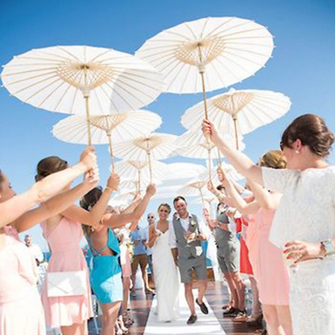 5ШТ Бумажный зонтик 60 см Пляжный зонт Белый DIY зонтик реквизит для фотосъемки для вечеринки в честь дня рождения ребенка, Свадьбы