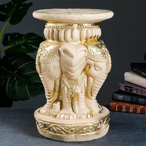 Фигура-подставка 'Три слона', слоновая кость, 43x28x28 см