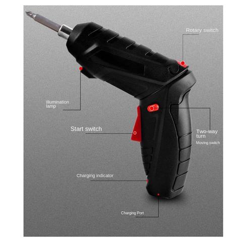 Бытовая электрическая отвертка Перезаряжаемая беспроводная ударная дрель Мини-Аккумуляторная электрическая дрель-шуруповерт Набор отверток