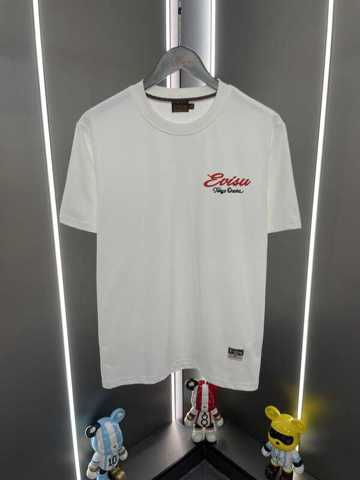 П Футболка Evisu  Новая Модель Логотипом Двойным Леопардовым Принтом Свободного Кроя С Круглым Вырезом И КоротКими Рук