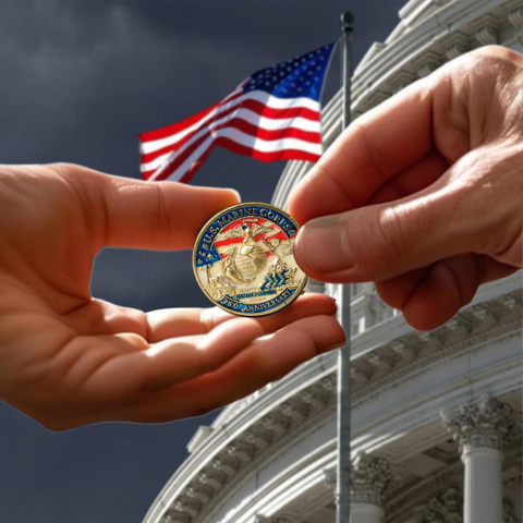 Металлический жетон с медным покрытием для военных коллекционеров