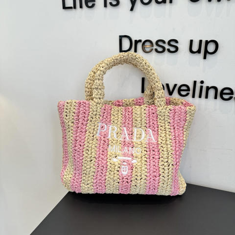 Оригинальная плетеная сумка Prada PRADA мини из рафии