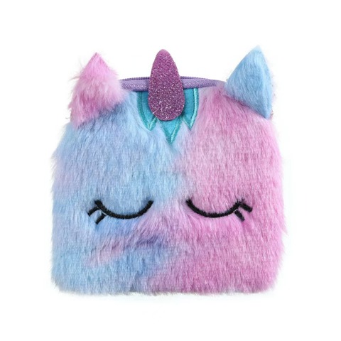 Cartoon coin purse Детская Милая Плюшевая Игрушка-сумочка В Виде Единорога С Градиентной Расцветкой КошелеК Для Монет Подвеска Н