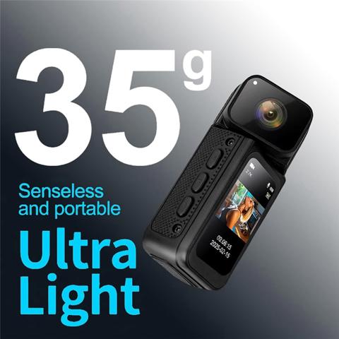 Мини-спортивная камера 2.7K Wifi 64GB POV-камера с вращающимся объективом на 180 °, мини-камера для тела для ежедневной записи езды на велосипеде с домашним животным