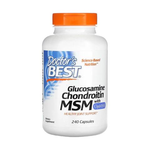 Doctor's Best Glucosamine Chondroitin MSM Комплекс с глюкозамином, хондроитином и МСМ для здоровья суставов 240 капсул