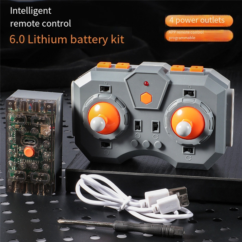 

Дистанционное управление Перезаряжаемый литиевый аккумулятор Box Kit APP Control Регулируемый по скорости модуль питания MOC Building Blocks