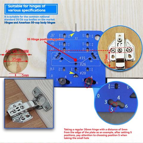 Приспособление для крепления фурнитуры шкафа Приспособление для крепления дверной петли шкафа Инструмент для разметки шаблона скрытой петли для петель диаметром 26/35 мм