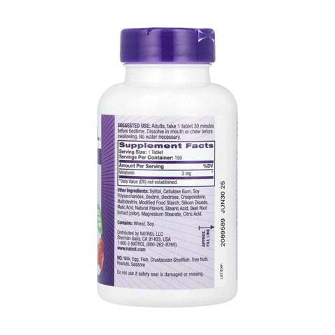 Natrol, Мелатонин, быстро растворяется, клубника, 3 мг, 150 таблеток