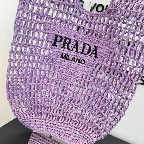 Сумка плетеная Prada из натуральной соломы летняя женская