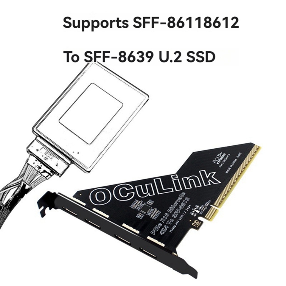 U8612 Поддержка карт-адаптеров Oculink SFF-8611 и 8612 с разъемами Pcie 4.0 ...