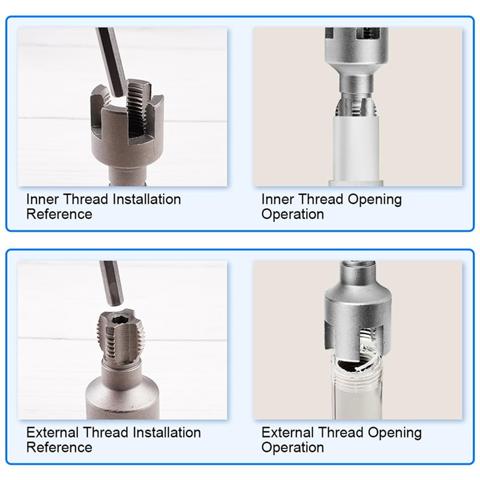 Для нарезания резьбы на пластиковых трубах из полипропилена, встроенный набор метчиков для нарезания внутренней и внешней резьбы на трубах (1/2"+ 3/4")