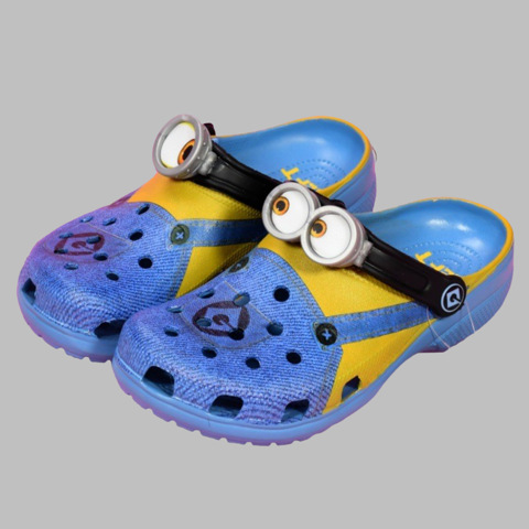Штаны с перекрестными ремнями стиль очков Миньонов обувь Crocs для род