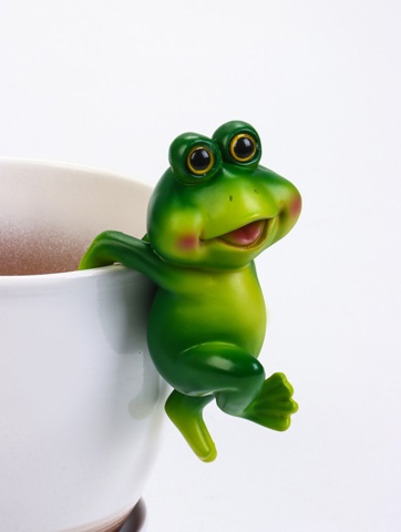3 шт. Фигурка для флорариума TAKE IT EASY 'Лягушка Бряк', декор на кашпо, 10x8x19 см