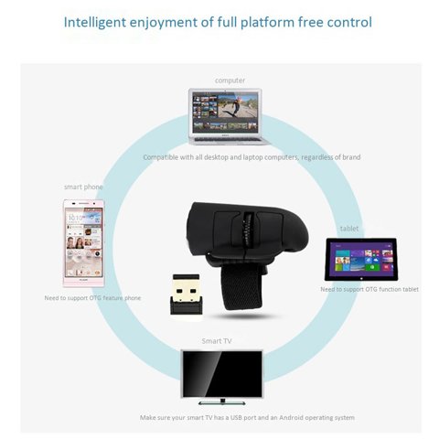 Беспроводная оптическая мини-мышь с кольцом для пальцев 2.4G, беспроводная мышь Lazy Finger Mini Fingertip USB-оптическое кольцо для ноутбука