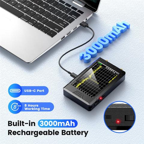 Ультра 4-дюймовый анализатор спектра Handheld TINY SA Frequency Analyzer 100 кГц-5,3 ГГц с добавлением сетевого тестера на 32 ГБ карты