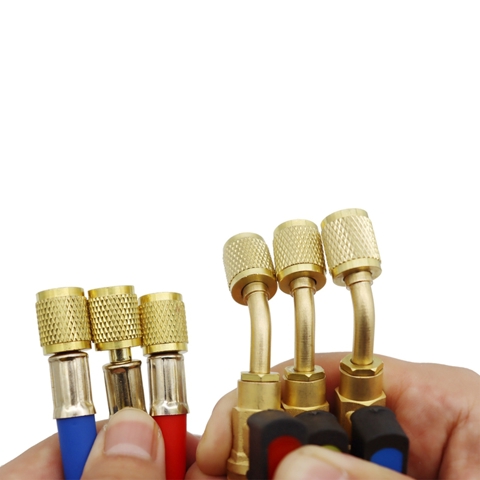 Шланги для заправки кондиционера хладагентом длиной 1,6 М с шаровыми кранами HVAC 1/4 дюйма по Стандарту SAE Подходят Для Заправки Хладагента R134A R12 И Кондиционирования Воздуха