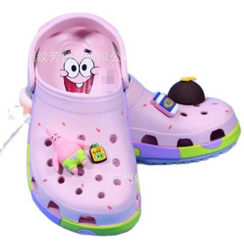 2025 Новые Сандалии Crocs в стиле Спанч Боб и Патрик Стар для родителей и д