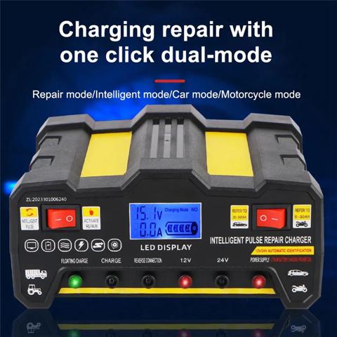 Защита от обратного подключения автомобильного зарядного устройства 12V24v для влажного сухого свинцово-кислотного Полностью автоматического автомобильного зарядного устройства EU-Plug