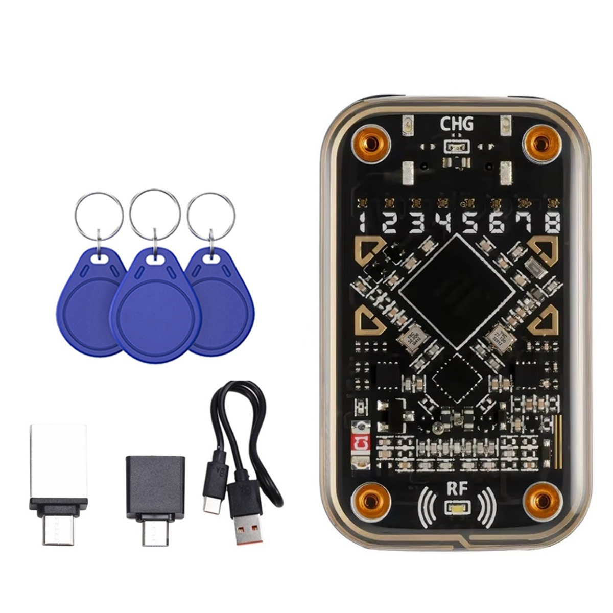 

Эмулятор бесконтактных смарт-карт Chameleon Ultra RFID Smart Chip Reader + брелок для ключей 3xUID, совместимый с NFC Read Writer