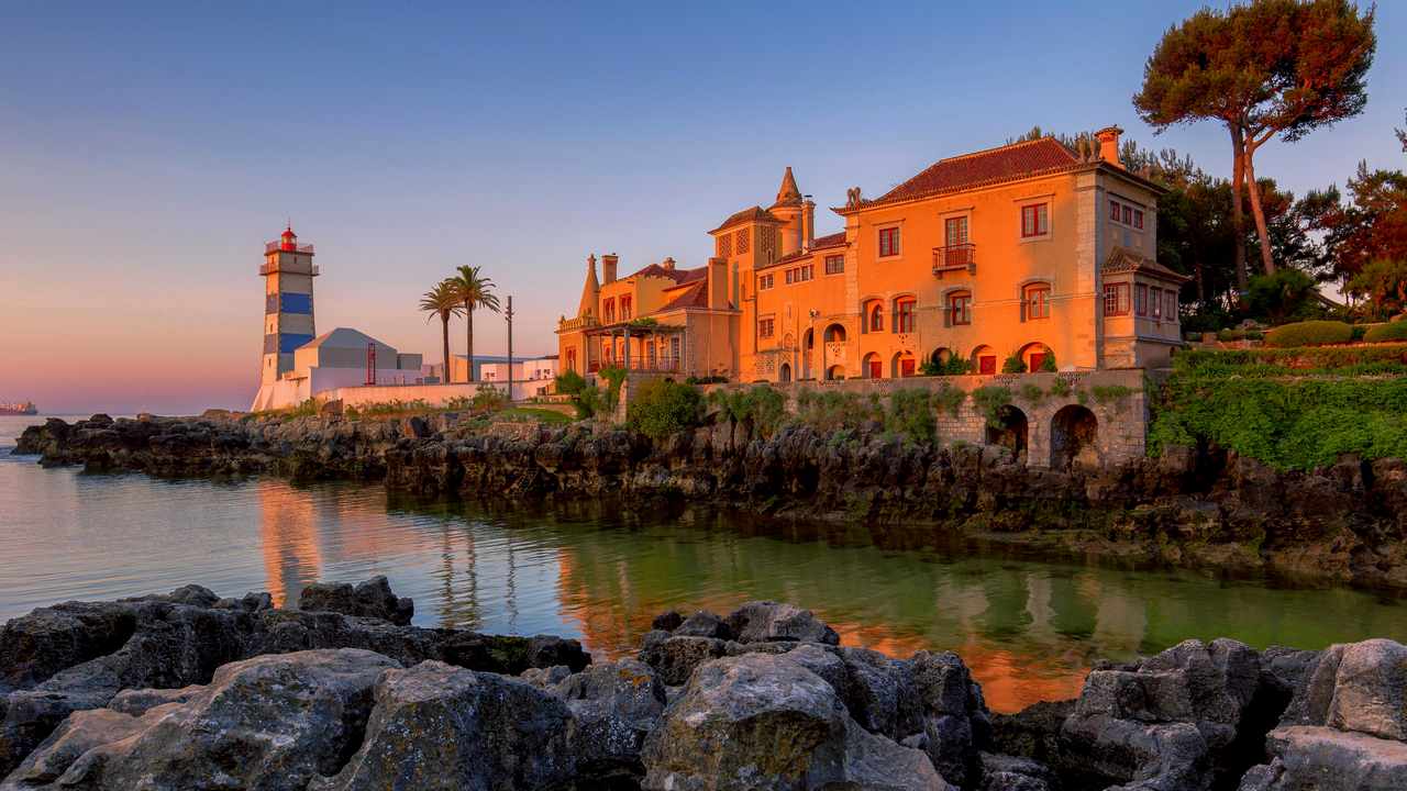 

LinxOne картина на экокоже "Португалия Cascais Города" / декор для дома / интерьер / подарок / на стену / на кухню