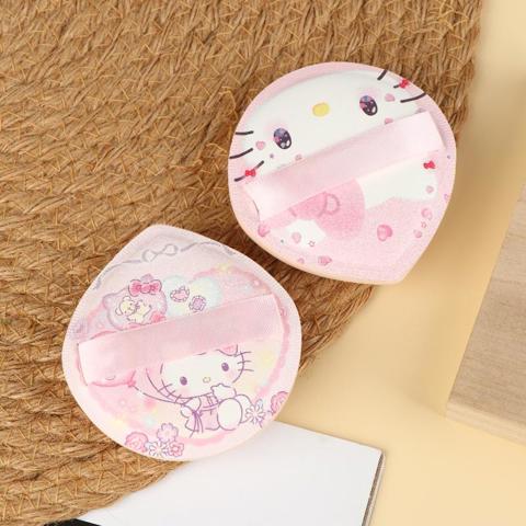 Кавайная Анимация Sanrio Мультяшный Узор Hello Kitty Пуховка для Пудры с Воздушной Подушкой Для Сухого и Влажного Использования