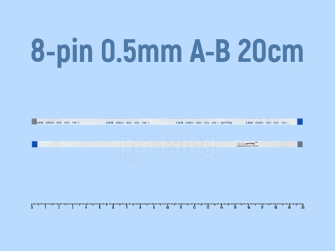 Шлейф тачпада для ноутбука Asus X550L FFC 8-pin Шаг 0.5mm Длина 20cm Обратный A-B AWM 20624 80C 60V VW-1