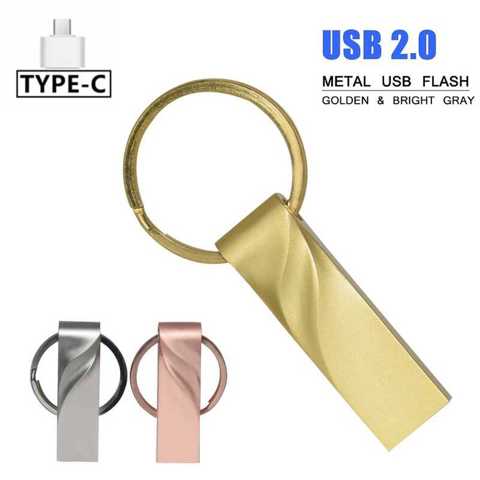 Новая 32GB Металлическая Флешка Высокоскоростная USB Флешка 64GB Флеш-накопитель 16GB USB-ключ 128GB 8GB 4GB Бесплатный