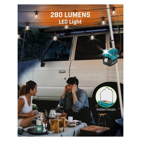 Инвертор питания от литий-ионного аккумулятора мощностью 200 Вт для Makita от 18 В до 120 В переменного тока, Инвертор питания со светодиодной подсветкой, выход USB Type-C Прочный