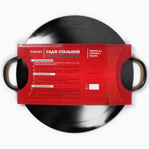 Садж KUKMARA, стальной с эко-воронением, d390 мм, толщина 2 мм