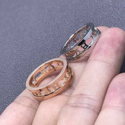 копия 1: 1 Кольцо Bvlgari Новое Полое Кольцо с Буквами Размер B