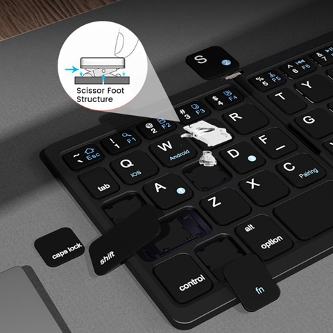 Bluetooth-клавиатура с сенсорной панелью Ультратонкая карманная складная клавиатура для IOS, Android, Windows PC Tablet