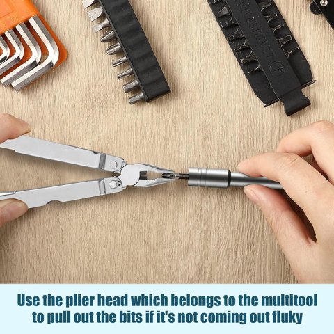 Насадка-удлинитель для мультитула с плоской ручкой из 2-х комплектов 1/4-дюймового сверла для более удобного использования в качестве дополнительного оборудования