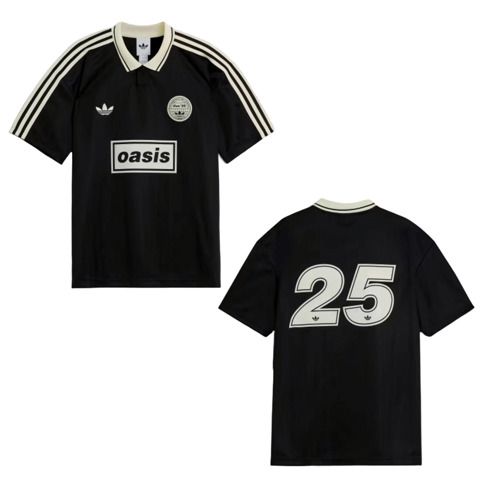 Oasis x Adidas Originals Черное жаккардовое поло из джерси Размер L