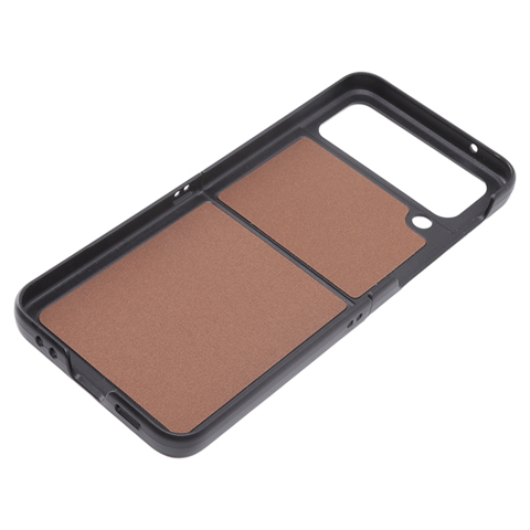 Классический чехол-книжка из искусственной кожи для складного телефона Samsung Galaxy Z Flip 4, мягкая подкладка, черный