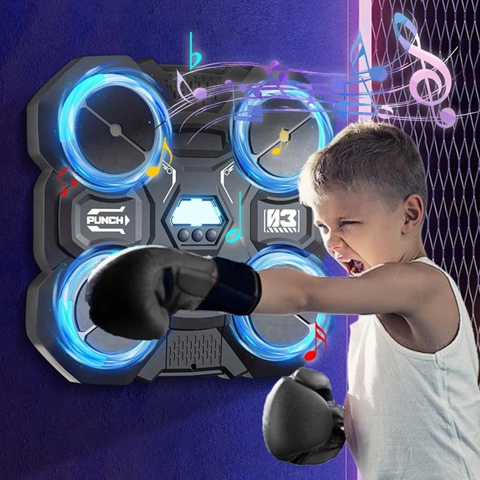 Музыкальный боксерский тренажер для детей Smart Music Boxing Machine Настенный декомпрессионный настенный тренажер для бокса с игрушечными мишенями