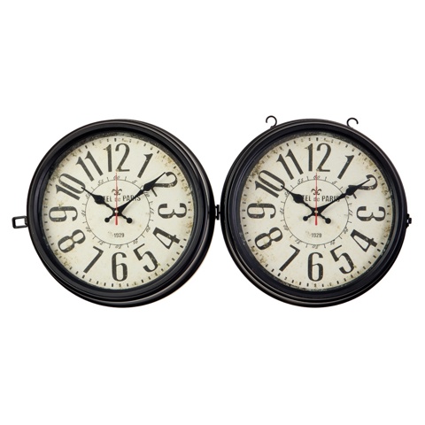 Часы настенные интерьерные 'Вокзальные', кварцевые, двусторонние, на подвесе, 55x50 см, от батареек 2xАА