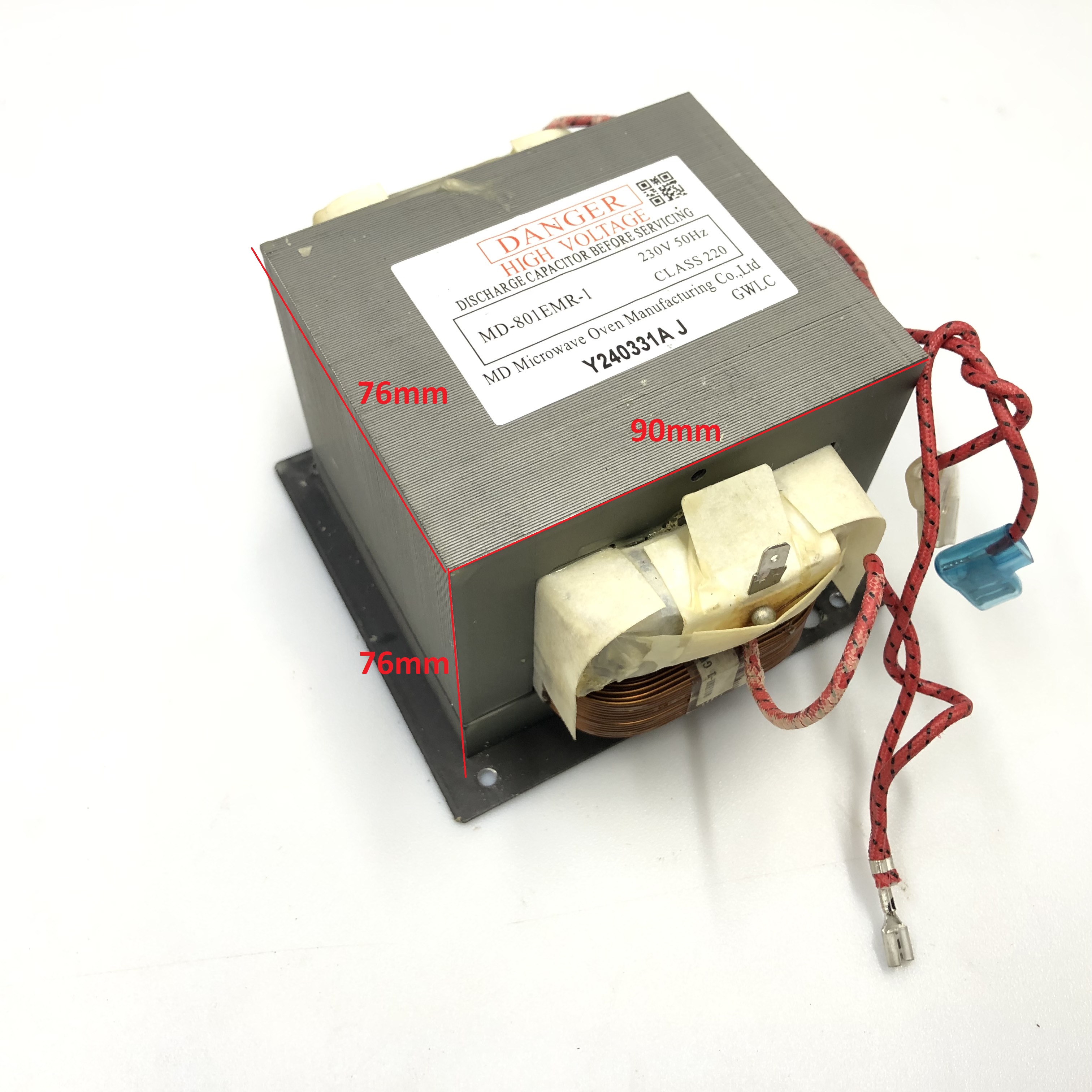 

Трансформатор высоковольтный MD-801EMR-1 230V 50Hz для свч печи Redmond RM-2301D