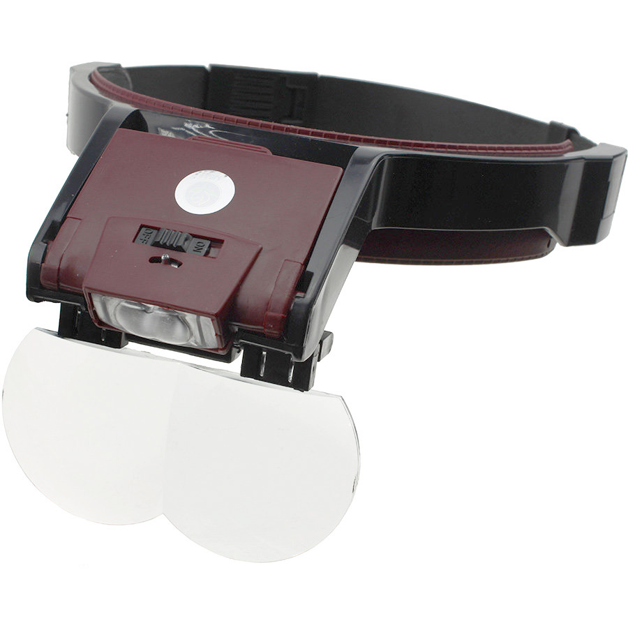 

Бинокуляр монтажника MG81001-B +4 линзы 1.7/2/2.5/3.5Х, подсветка