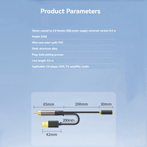 Позолоченный цифровой коаксиальный Аудио-вспомогательный кабель SPDIF 3,5 Мм для подключения усилителя к телевизору с разъемом USB