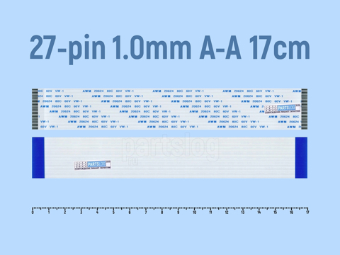 Шлейф FFC 27-pin Шаг 1.0mm Длина 17cm Прямой A-A