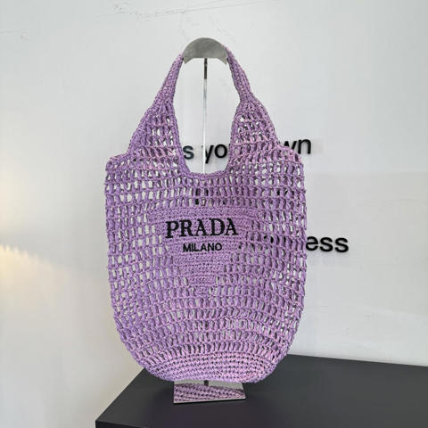 Сумка плетеная Prada из натуральной соломы летняя женская