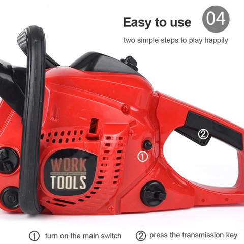 Игрушечная бензопила без батареек со световыми и звуковыми эффектами