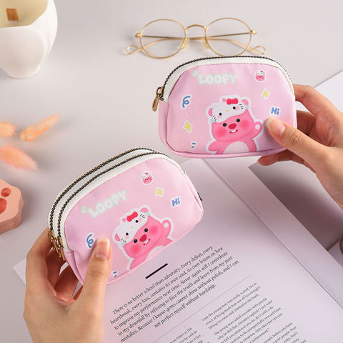 Cartoon coin purse Новый Милый Мультяшный КошелеК Монет Hello Kitty Женщин КомпаКтная Мини-суМка С Двойной Молнией Многофункцион
