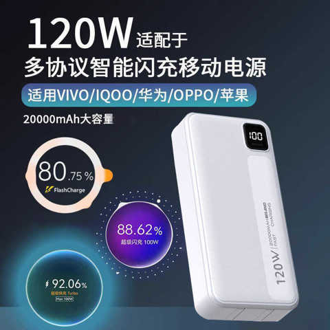 120W Power Bank Совместимый С Vivo Huawei OPPO Realme Oneplus IQOO Honor 66W Super Flash Charge Быстрая Зарядка 88W