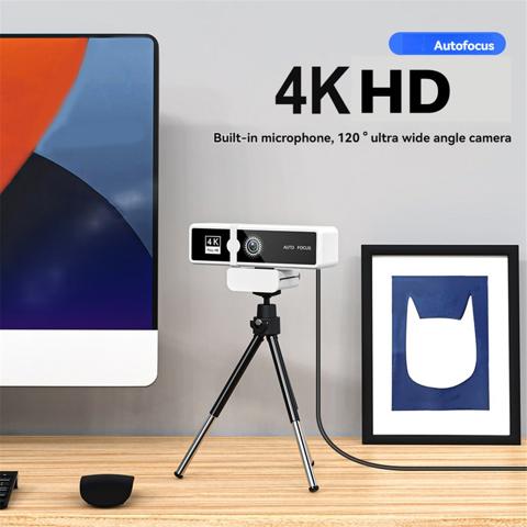 Компьютерная камера высокой четкости 4K Сетевая прямая трансляция видеоконференции высокой четкости USB-камера белого цвета