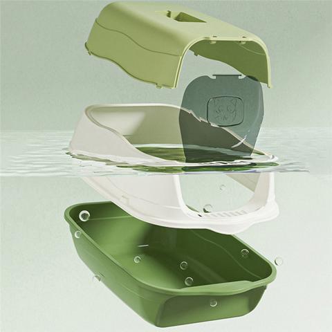 Полностью закрытый ящик для кошачьего туалета с защитой от брызг, Кошачий горшок, дышащий Съемный Туалет для котенка, Аксессуары для кошек