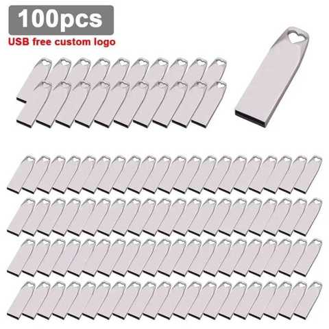 100 Шт./лот USB С Логотипом На ЗакаЗ Металлическая 64 Флешка 8 4 16 32 ГБ USB-накопитель Для ФотограФии