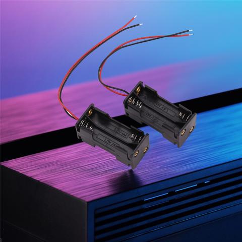 Черный 2-слойный держатель аккумуляторов 4х1,5V AAA 2 шт.